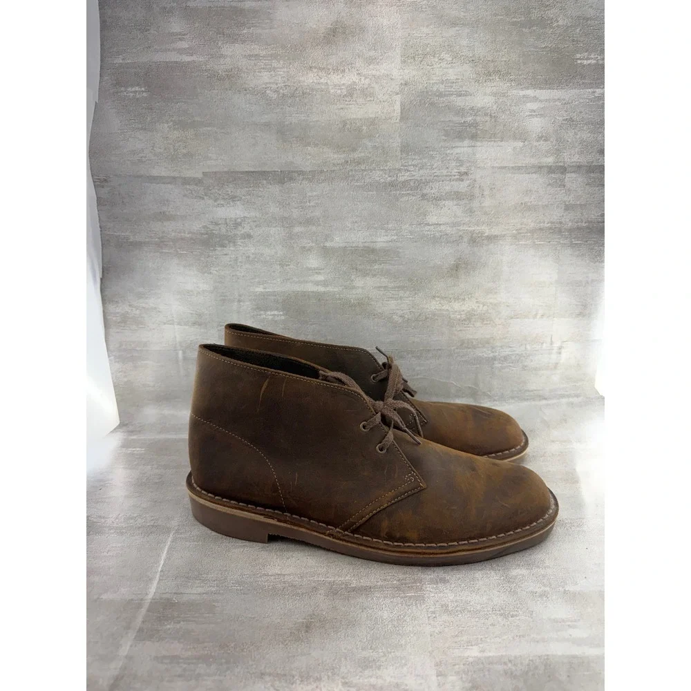 Clarks Bushacre 2 Men Beeswax Brown Leather Chukka Boots 26082286 Size 10M